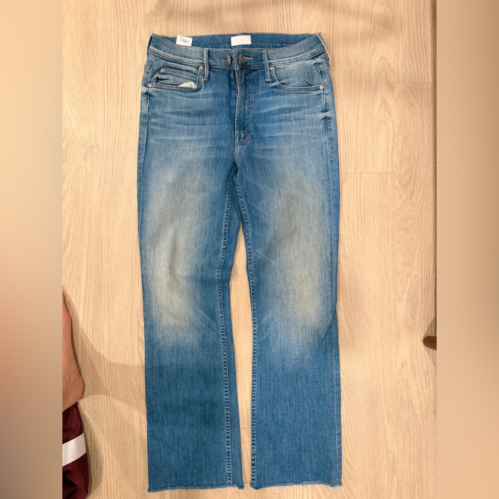 MOTHER Women's Light Blue The Dutchie Straight-Leg Jeans